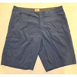 Weatherproof Men's Blue Chino Shorts Solid Flat Front Stretch Size 38